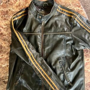 Leather vintage biker jacket